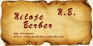 Miloje Berber vizit kartica